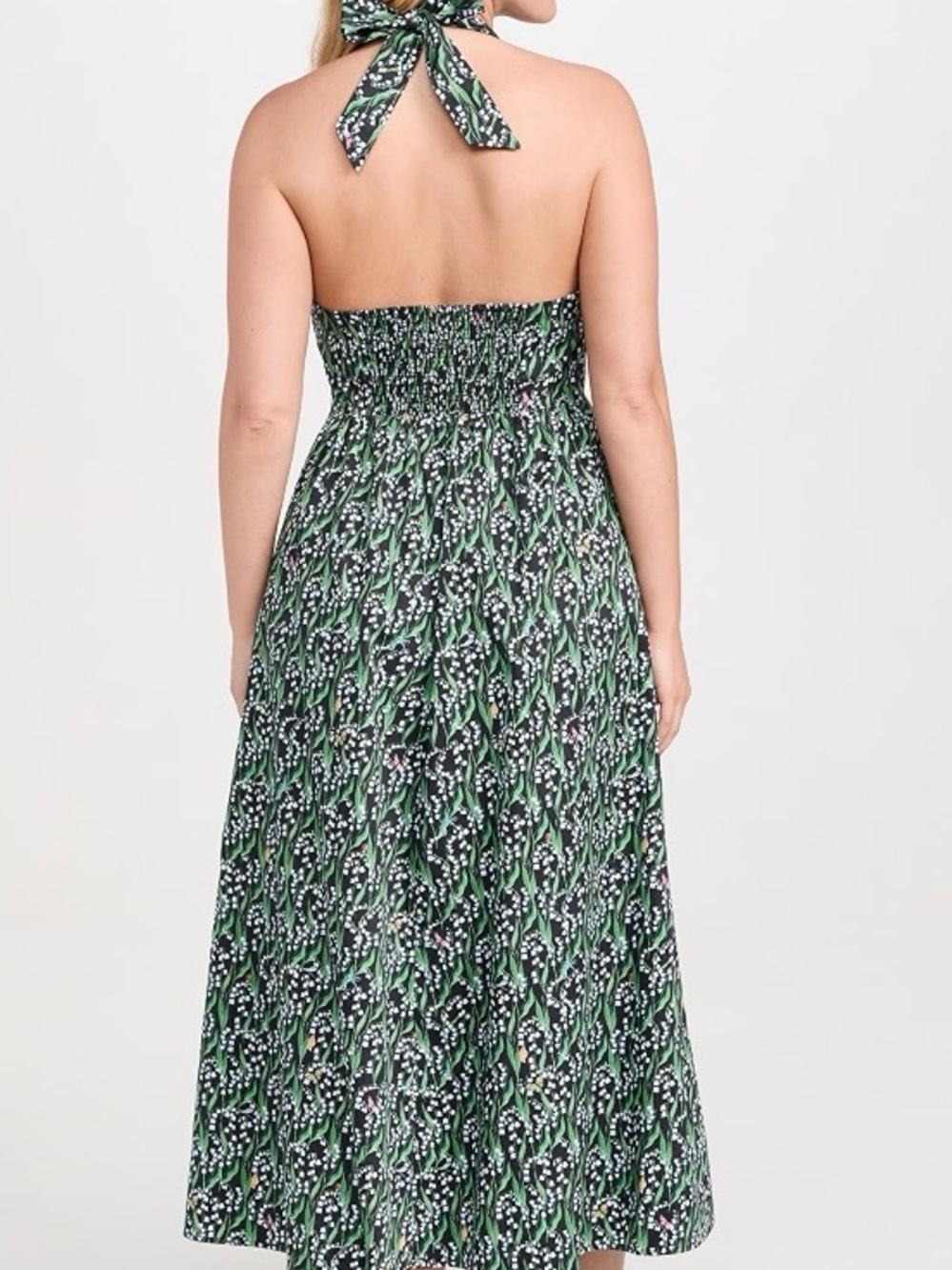 Hill House Home Fleur Midi Dress in the Lily of the Valley Black pattern - Picture 15 of 16